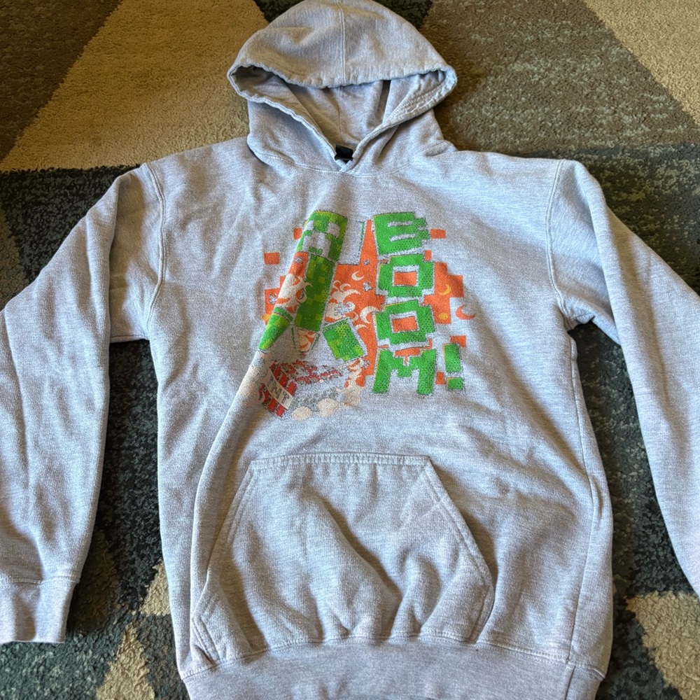 Gray Hoodie with mincraft Print